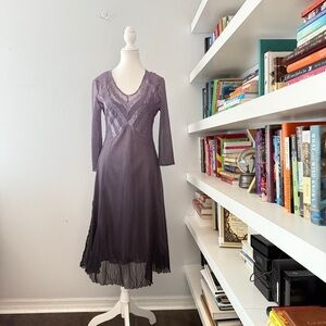 KOMAROV Steel purple Ombré midi dress sz Large